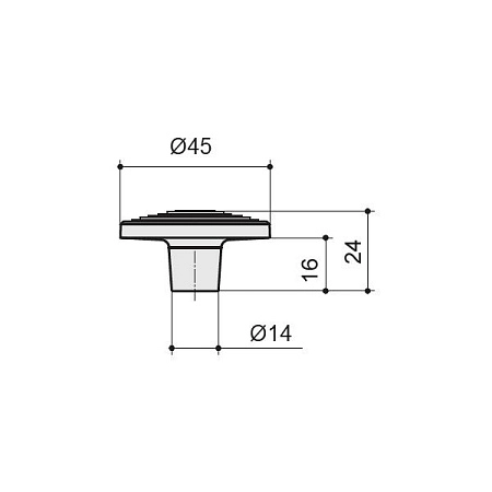 6130-836 Ручка-кнопка мебельная, старое серебро