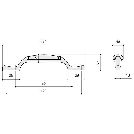 KITM172122D1GA Ручка-скоба мебельная 96 / 128 мм, бронза античная "Флоренция" / керамика "Бордо"