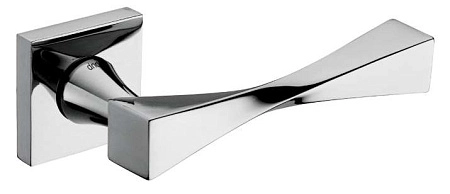 Дверная ручка DND Twist, на квадратной розетке, хром полированный