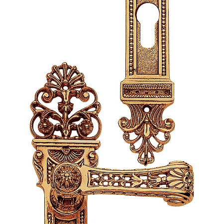 Ручка дверная Enrico Cassina Giuseppina C12512 на планке Cyll золото 24K