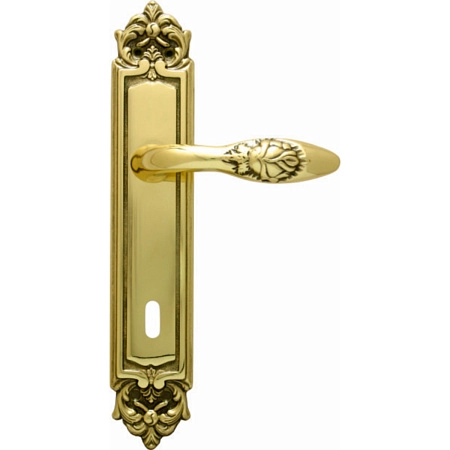 Дверные ручки на планке Melodia 243/229 Cab Rosa Полированная латунь