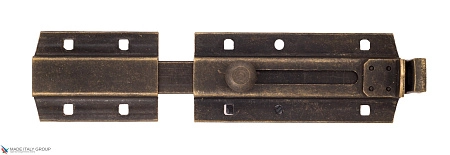 256OA30 Задвижка дверная усиленная с отверстием для навесного замка Aldeghi 300 мм античная бронза