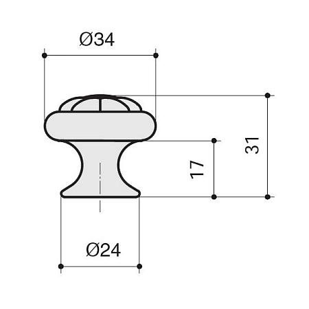 24049.F82.14M Ручка-кнопка мебельная, серебро старое / вставка