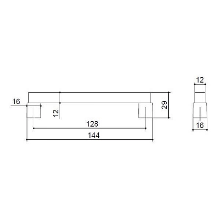 9383/815 Ручка-скоба мебельная 128 мм, бук / хром матовый