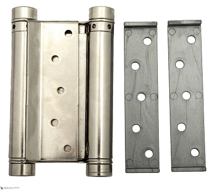 101AN125B Дверная петля пружинная амортизирующая + тормоз Aldeghi 125x42x48 мм никель