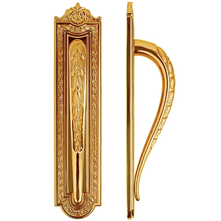 Ручка-скоба дверная Enrico Cassina Ortensia 071525 84х381 mm, золото 24K