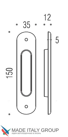 Ручка для раздвижной двери Colombo CD211-OM матовое золото (1шт.)