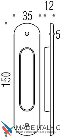 Ручка для раздвижной двери Colombo CD211-OM матовое золото (1шт.)