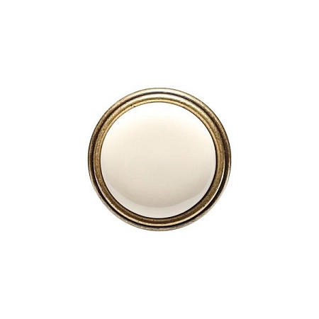 P77.Y01.00.MD1G Ручка-кнопка мебельная, бронза античная "Флоренция" / керамика