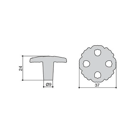 WPO.821Y.000.M00V7 Ручка-кнопка мебельная, молочная с золотой патиной