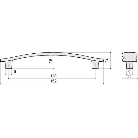 WMN.741X.128.M00V7 Ручка-скоба мебельная 128 мм, молочная с золотой патиной