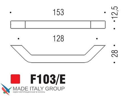 Мебельная ручка-скоба Colombo Formae F103E-NM матовый черный 128 мм