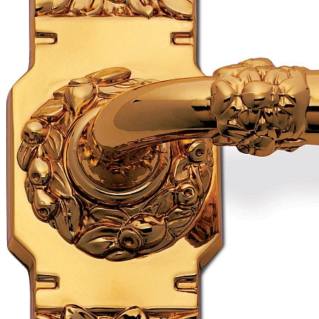 Ручка дверная Enrico Cassina Tamara C09610 на планке Pass золото 24К