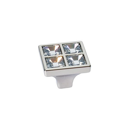 24200Z02700.32 Ручка-кнопка мебельная, никель глянец / горный хрусталь