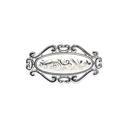 P40.X00.M2.MCLG Ручка-кнопка мебельная, хром глянец / керамика