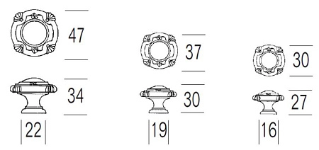 Мебельная ручка-кнопка Salice Paolo Leonardo золото французское 430 C