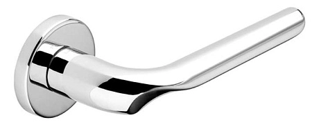 Дверная ручка DND Chop, на круглой розетке, хром