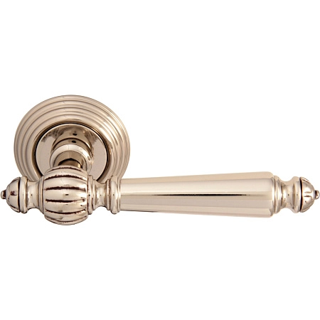 Дверная ручка на розетке Melodia 235P Mirella Серебро + коричневый