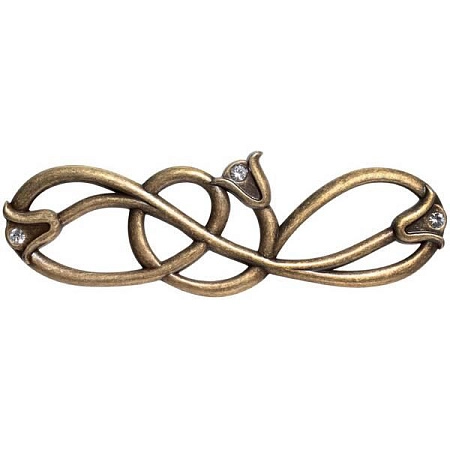 WMN.672X.128.MKRD1 Ручка-скоба мебельная 128 мм, бронза античная "Флоренция" / горный хрусталь