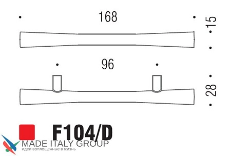 Мебельная ручка-скоба Colombo Formae F104D-CM матовый хром 96 мм