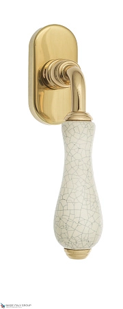 Ручка оконная Venezia COLOSSEO белая керамика паутинка FW полированная латунь