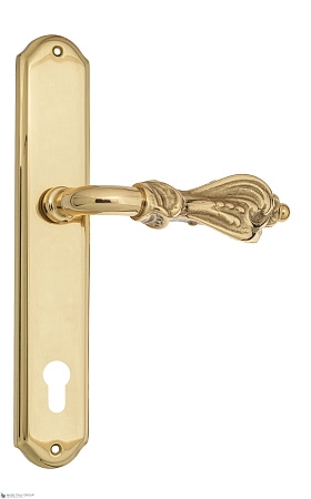 Дверные ручки Venezia FLORENCE CYL на планке PL02 полированная латунь