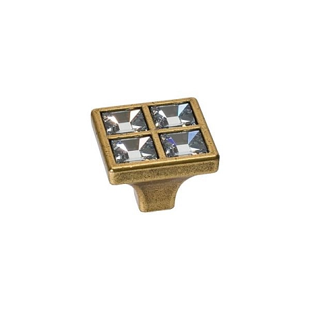 24200Z02700.07 Ручка-кнопка мебельная, бронза "Валенсия" / горный хрусталь