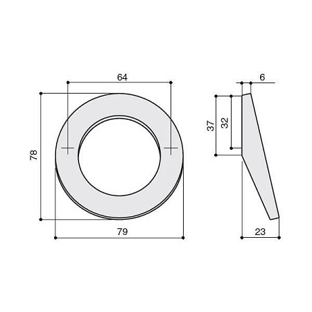 a318.CL25 Ручка-кнопка мебельная, 64 мм, хром глянец