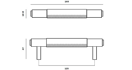 Мебельная ручка-скоба Buster + Punch PULL BAR 160 мм черный матовый
