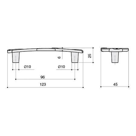 WMN.672X.096.MKRD1 Ручка-скоба мебельная 96 мм, бронза античная "Флоренция" / горный хрусталь