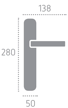 Дверные ручки на планке Melodia 102 Veronica Pass на пластине Demetra Полированная латунь