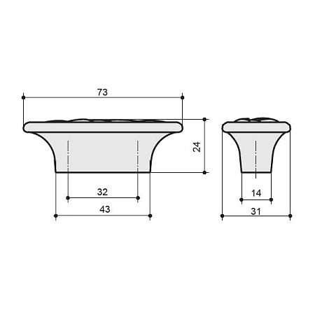 24250Z0730B.25 Ручка-кнопка мебельная 32 мм, серебро старое