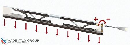 Автоматический порог врезной для межкомнатных дверей Comaglio 1712 / 800-700 мм, регулировка 2 уровня