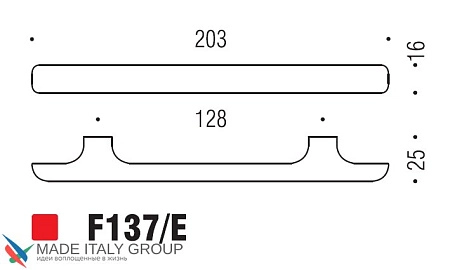 Мебельная ручка-скоба Colombo Formae F137E-CM матовый хром 128 мм