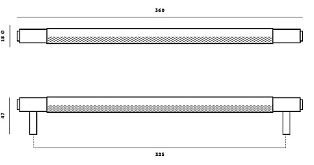 Мебельная ручка-скоба Buster + Punch PULL BAR 360 мм черный матовый