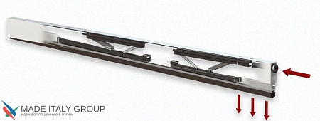 Автоматический порог врезной для межкомнатных дверей Comaglio 420 / 930-730 мм, регулировка 1 уровень