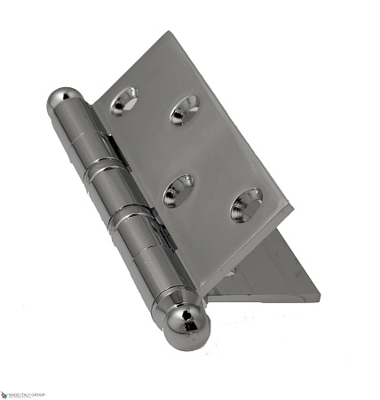 Дверная петля универсальная латунная с круглым колпачком Venezia CRS010 102x76x3 полированный хром