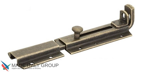 256OA30 Задвижка дверная усиленная с отверстием для навесного замка Aldeghi 300 мм античная бронза