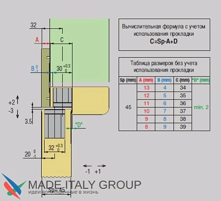 KUBICA 6300 NS петля скрытая универсальная асимметричная, цвет МАТОВЫЙ НИКЕЛЬ (60 kg)