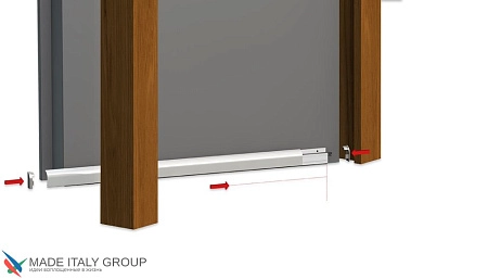 Автоматический порог накладной для межкомнатных дверей Comaglio 1450 / 900-700 мм, регулировка 1 уровень, темно-коричневый