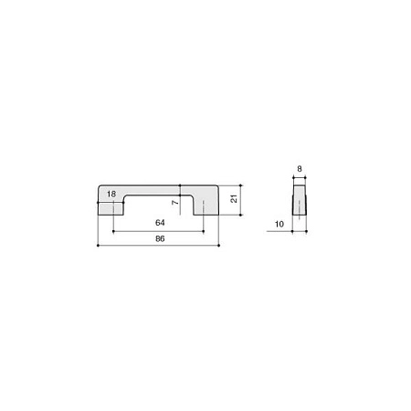 8.1013.0064.0252 Ручка-скоба мебельная 64 мм, черный матовый