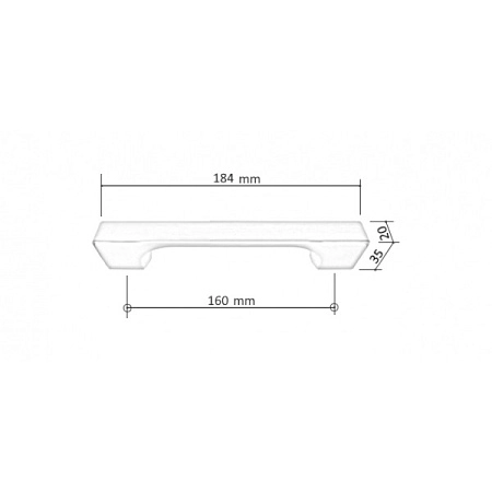 Мебельная ручка-скоба Modda Piazza 160 мм чёрный матовый