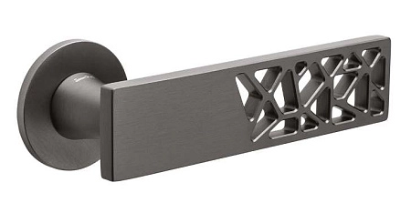 Дверная ручка DND Arete, на круглой розетке, графит матовый