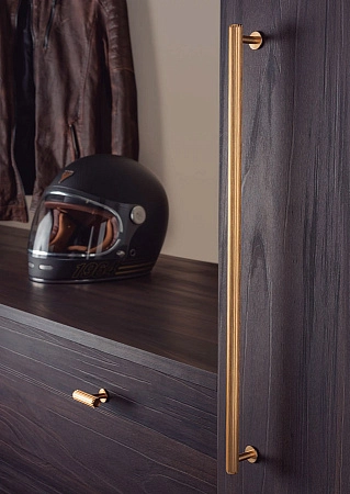 Мебельная ручка скоба рейлинг длинная Viefe RILLE м/о 480 мм L= 510 мм золото матовое