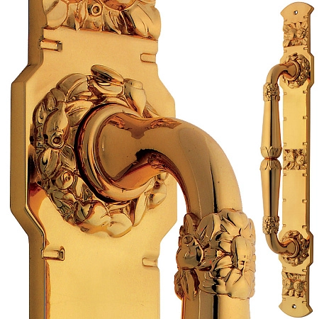 Ручка-скоба дверная Enrico Cassina Tamara C09650, 48 х 360 мм, золото 24К