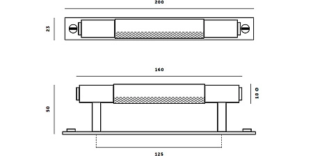 Мебельная ручка-скоба Buster + Punch PULL BAR PLATE 200 мм затемнённая бронза