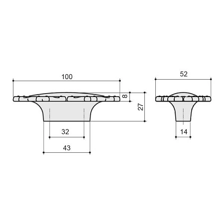 24258Z09900.25 Ручка-кнопка мебельная 32 мм, серебро старое