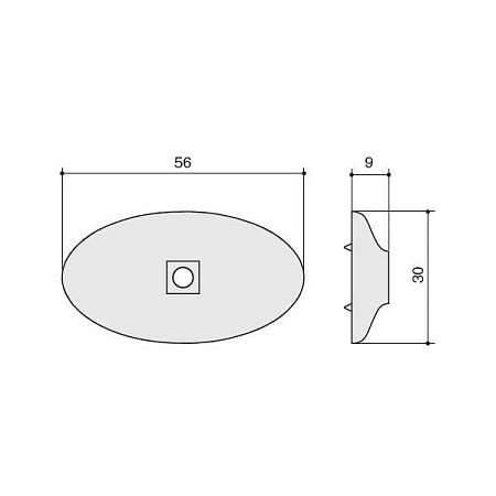 SY3050 0056 PN Ответная часть для мебельной ручки 3300, никель глянец