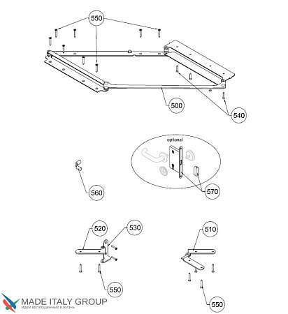 Система CompactTwin 800F60SX  левая (180°, регулируемый стопор)
