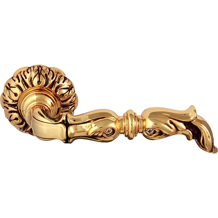 Дверная ручка Class 1105 Jumana 60 mm Золото 24К + коричневый + S